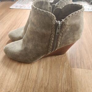 Report Taupe Suede Ankle Booties